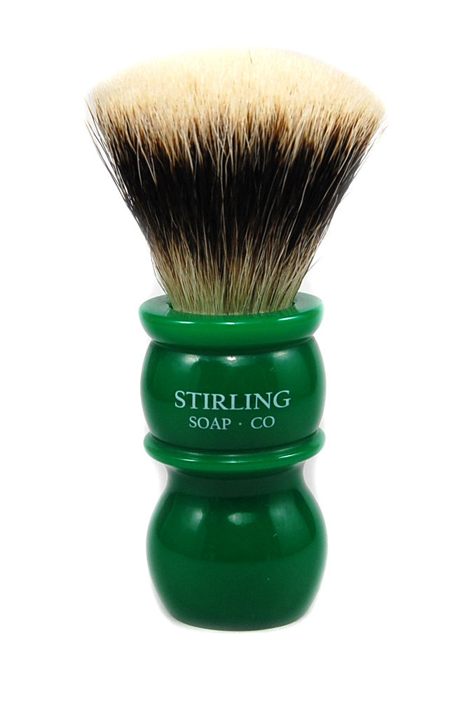 Finest Badger Shave Brush - 24mm Fan Knot (Green) – Stirling Soap