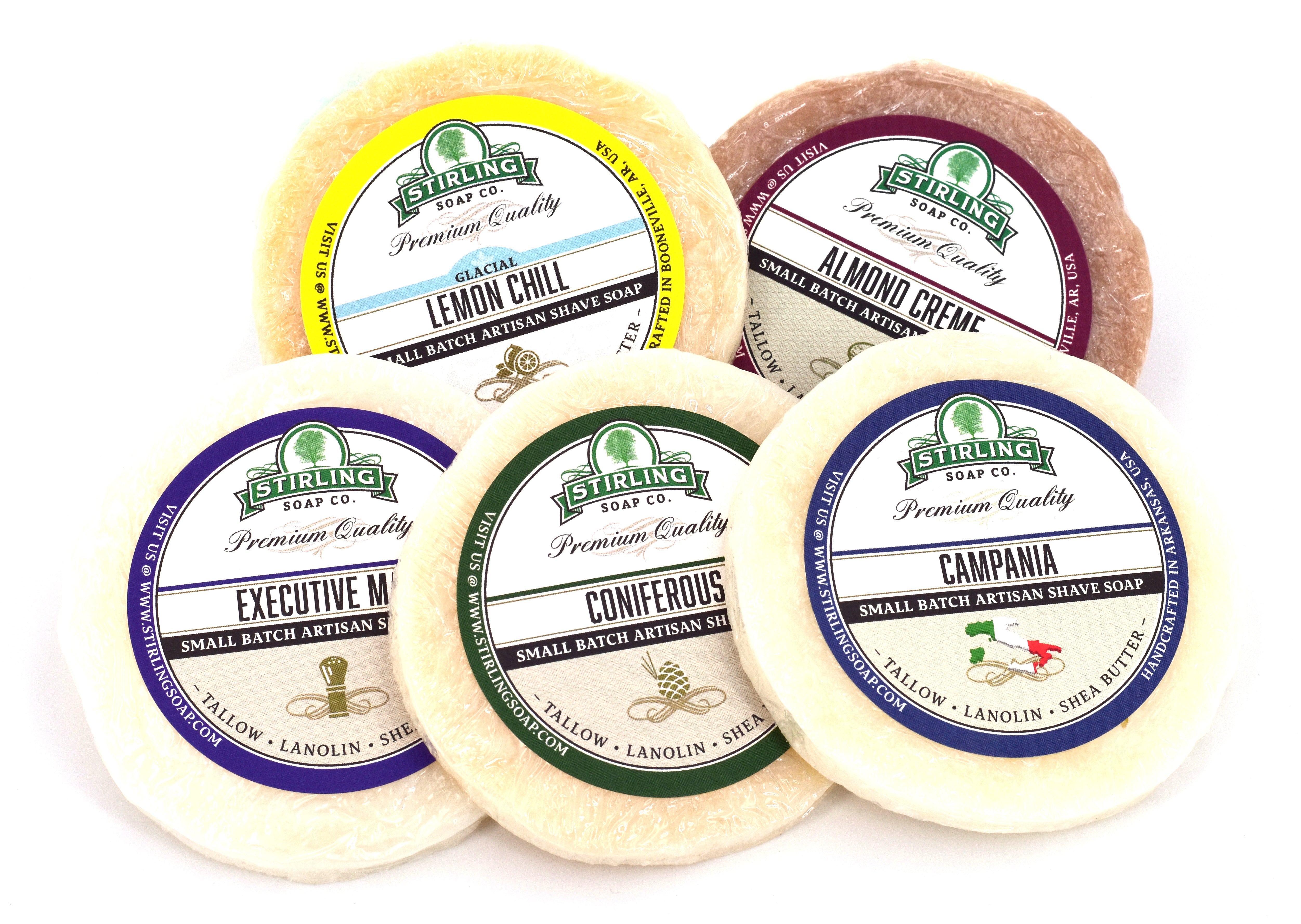 Shave Soap Samples (Pack of 5) Stirling Soap Company