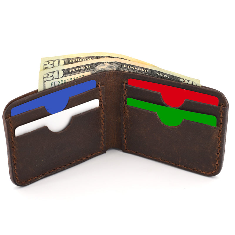 Bi-Fold Wallet (Brown Threading)