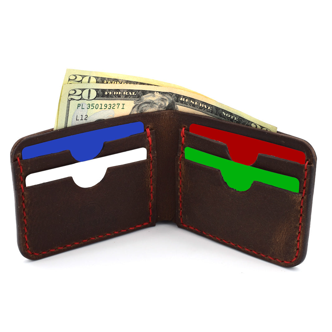 Bi-Fold Wallet (Red Threading)