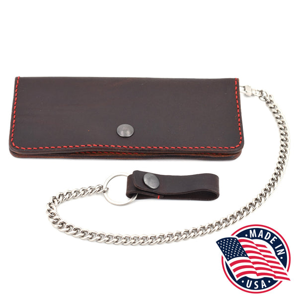 西*ん様 LIDNM Llife LEATHER CHAIN WALLET CO Long Leather Wallet w/ Chain (Silver & Red) – Stirling Soap Company