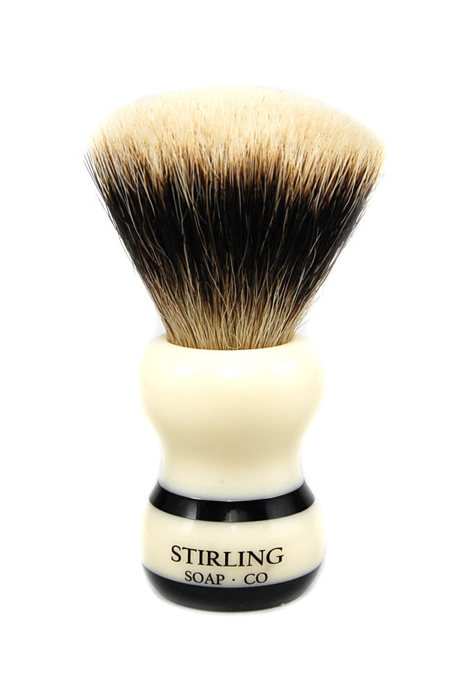 FACTORY SECONDS - Finest Badger Shave Brush - 24mm Fan Knot (Black Striped)