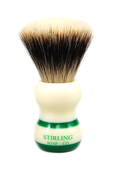 Finest Badger Shave Brush - 24mm Fan Knot (Green Striped)