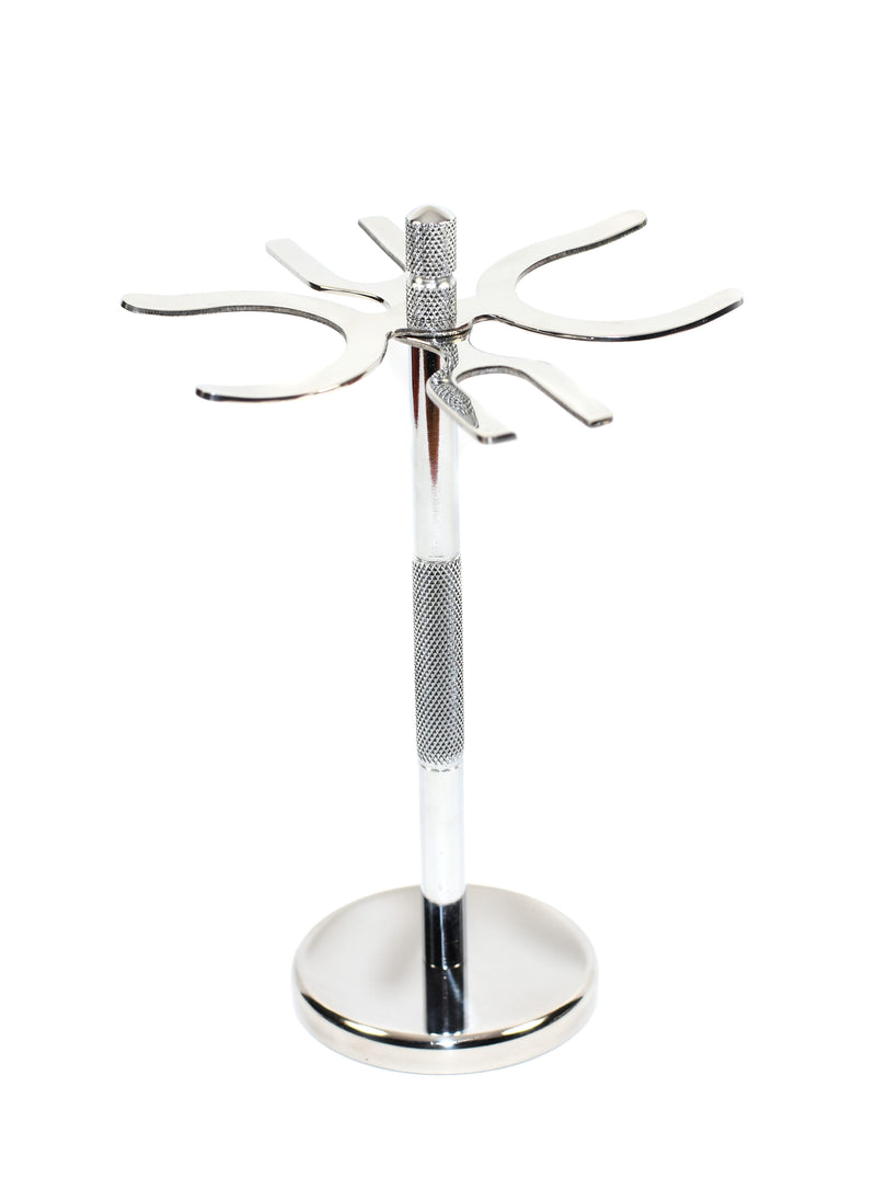 4-Slot Stainless Razor & Brush Stand