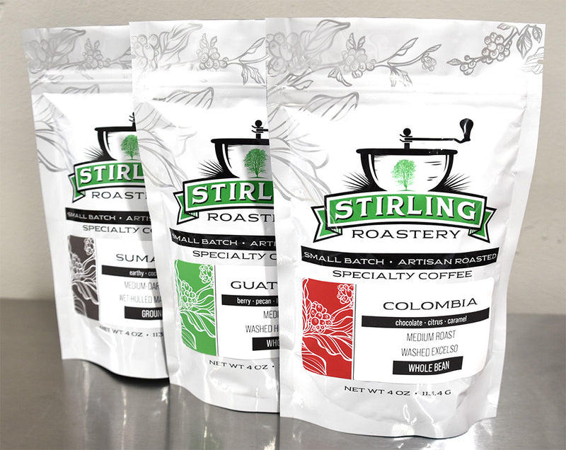4oz Sample Bags of Coffee (3-Pack) – Stirling Soap Company