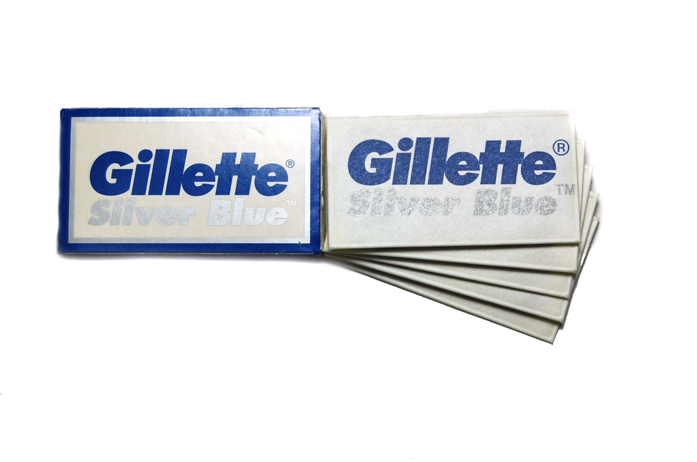 Gillette Silver Blue Razor Blades (1 Pack of 5 Blades) – Stirling Soap ...