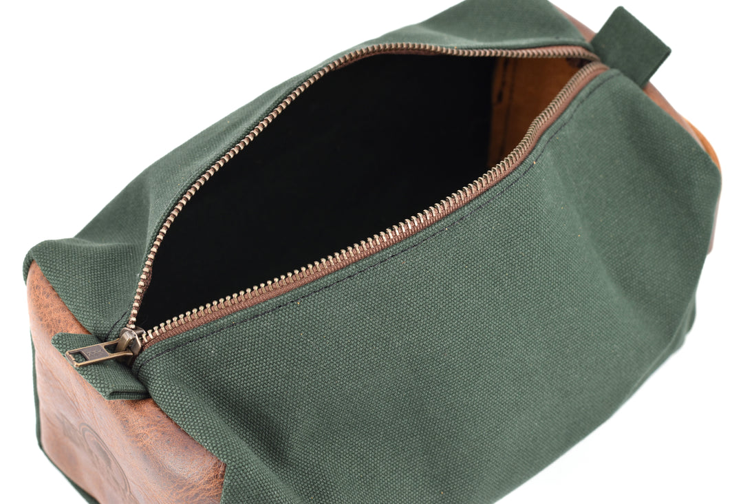 Water-Resistant Canvas/Premium Leather - Dopp Kit