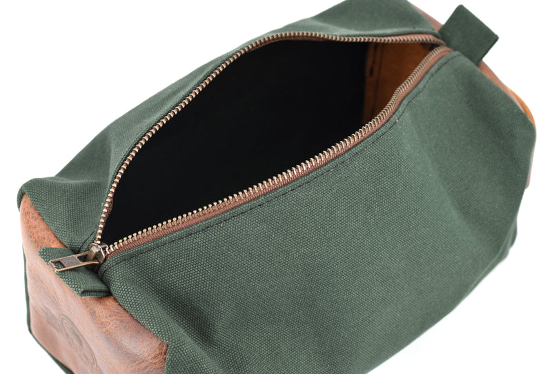 Water-Resistant Canvas/Premium Leather - Dopp Kit