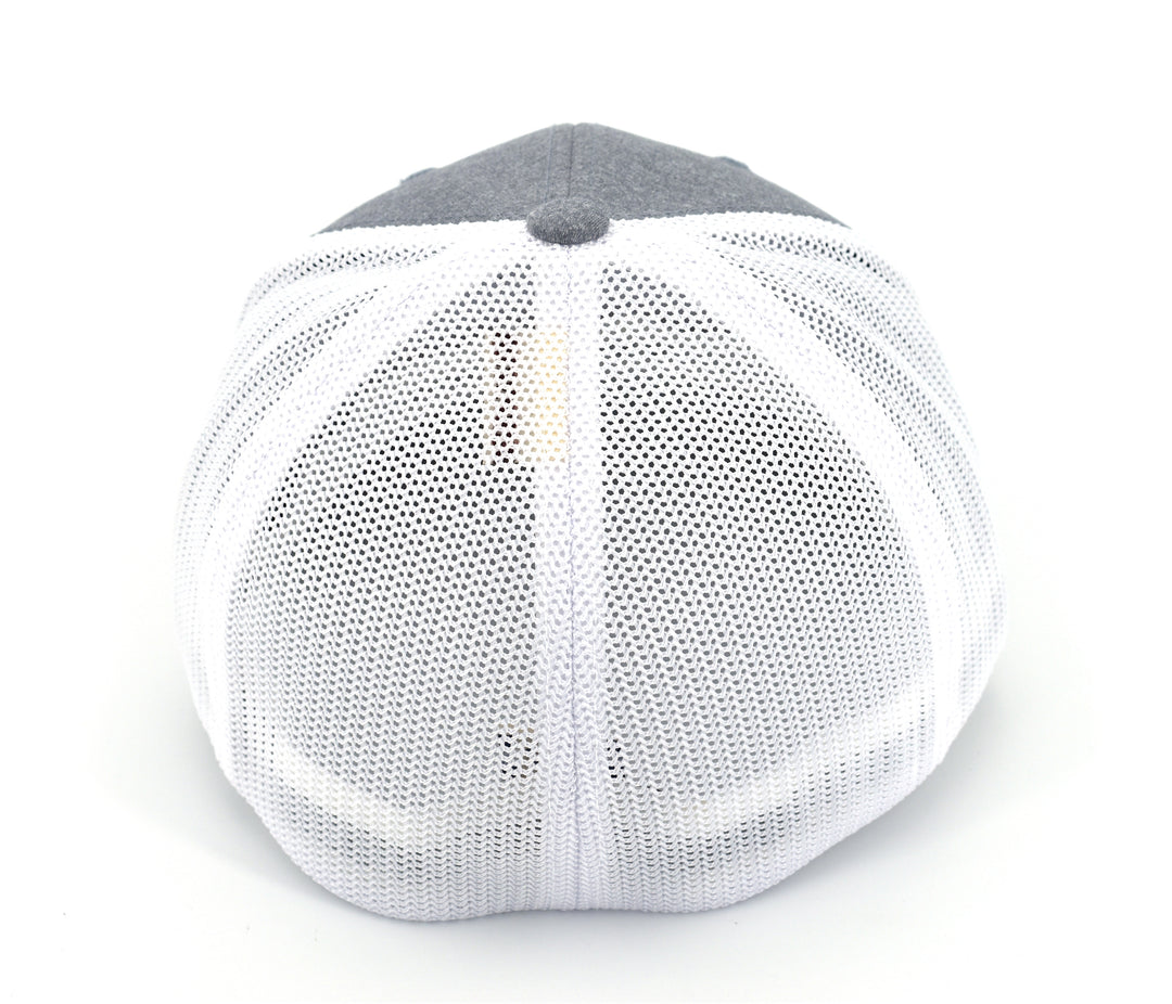 Flexfit Fitted Trucker Hat - Heather/White