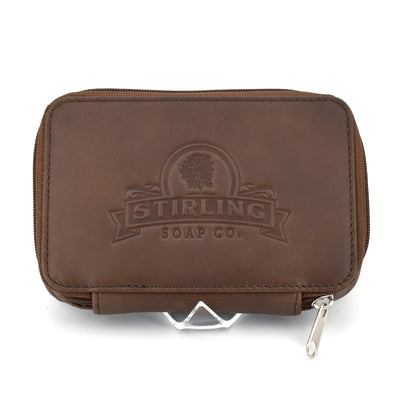 Premium Leather Razor/Blade Case - Milk Chocolate